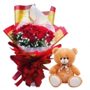 valentines flower with teddy in pampanga