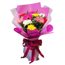 Vibrant 10 Multi-Color Gerbera Bouquet to Pampanga