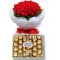 24 Red Roses bouquet with Ferrero chocolate To Philippines